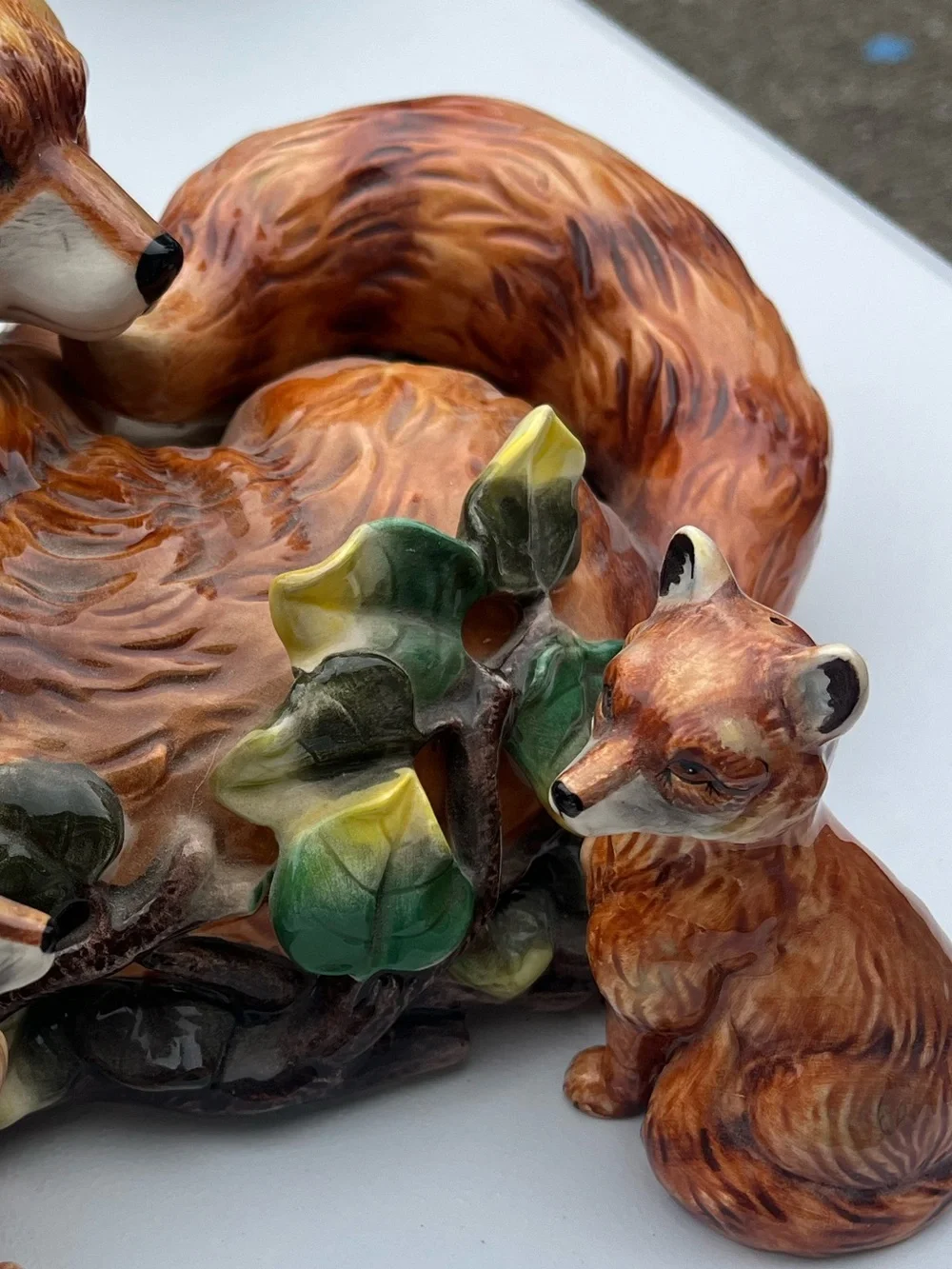 Fox Family Porcelain Salt and Pepper shakers